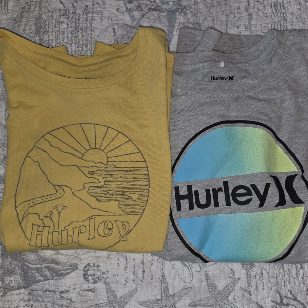 Hurley Kids Graphic Tees - Yellow and Gray